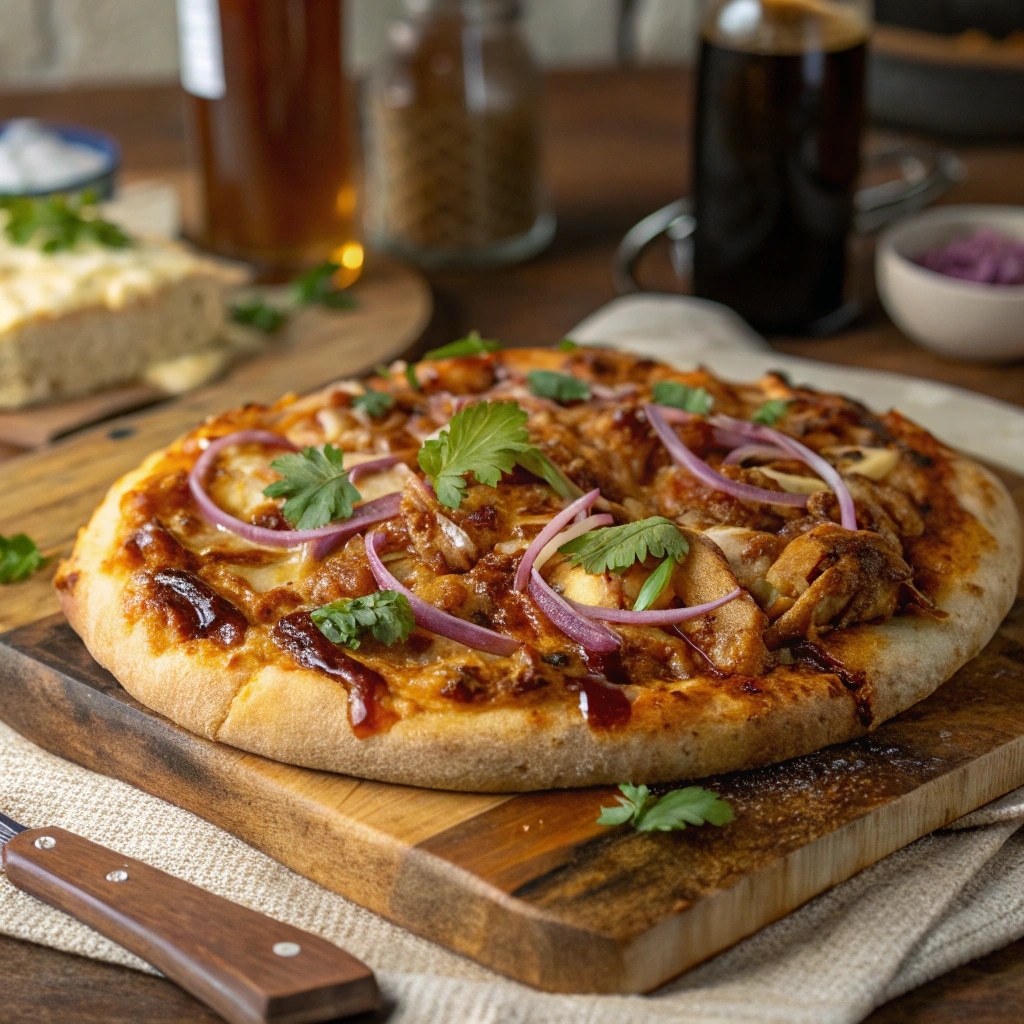 BBQ Chicken Pizza fresh from the oven