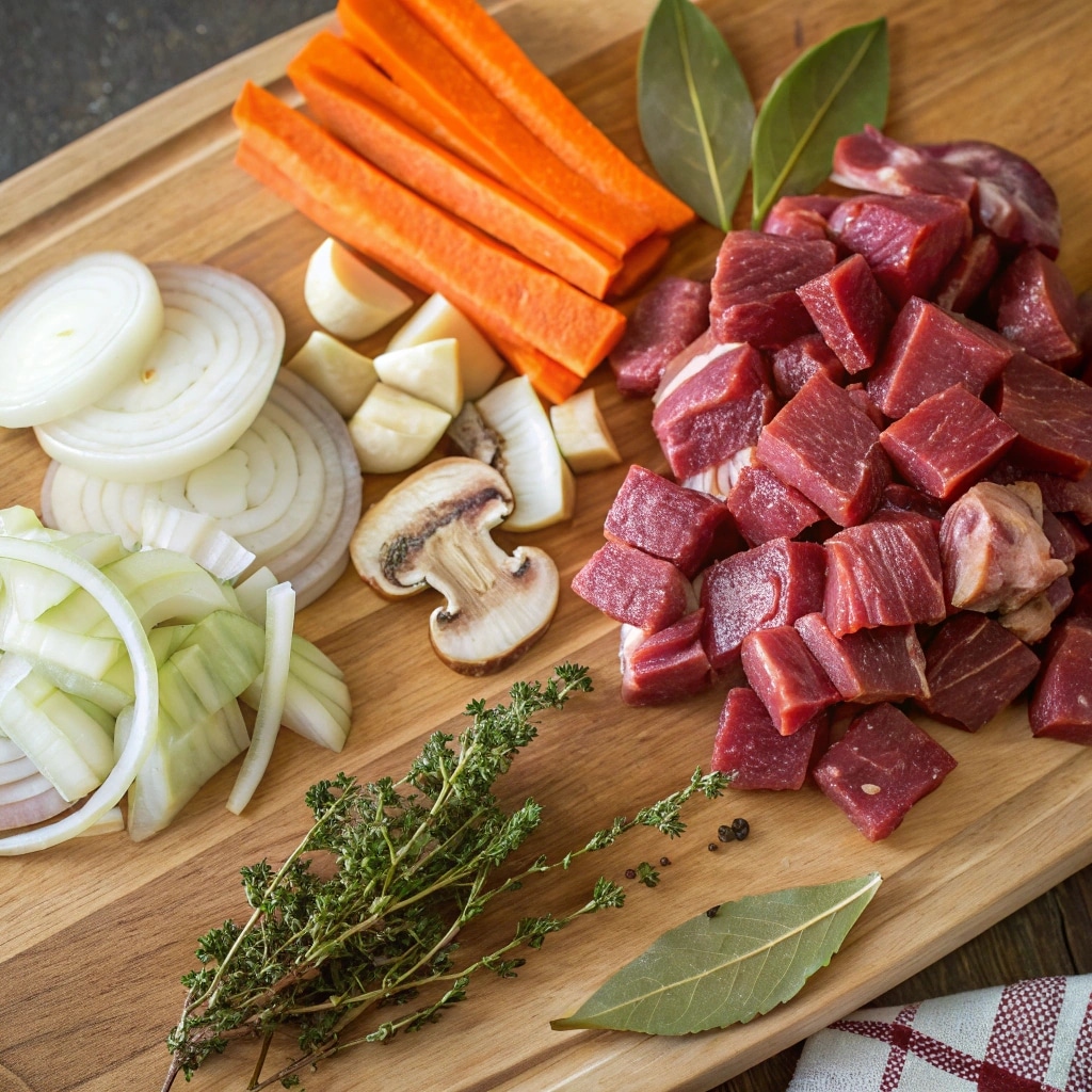beef bourguignon ingredients fresh