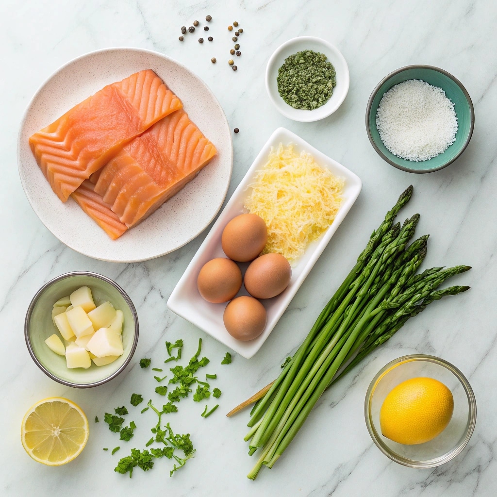 Muffin Salmon ingredients on countertop