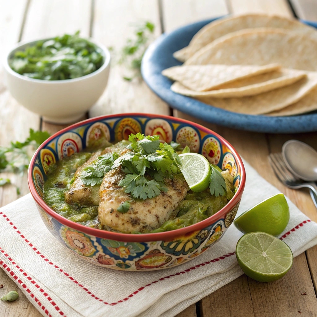 Salsa Verde Chicken plated dish