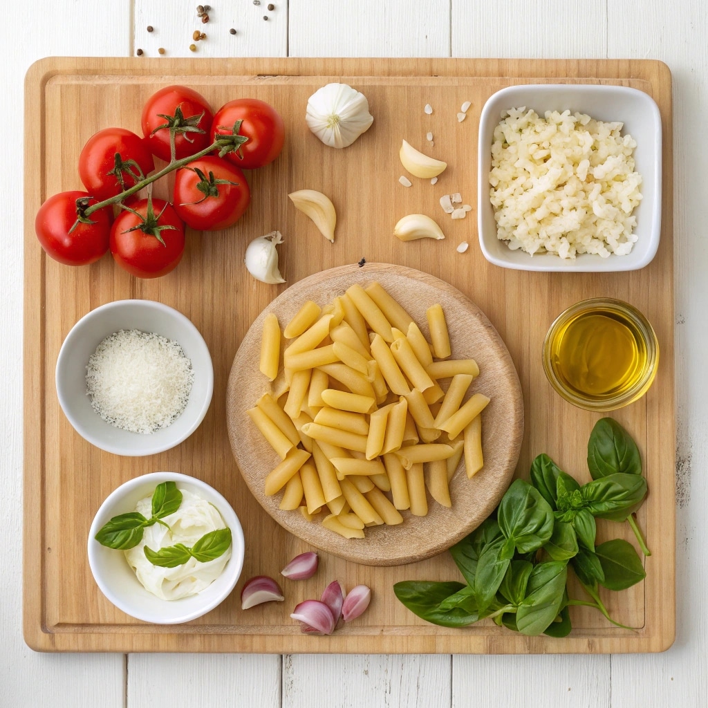 Tomato Basil Penne Pasta Ingredients